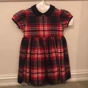 Papo d’anjo size 2 red/navy plaid dress